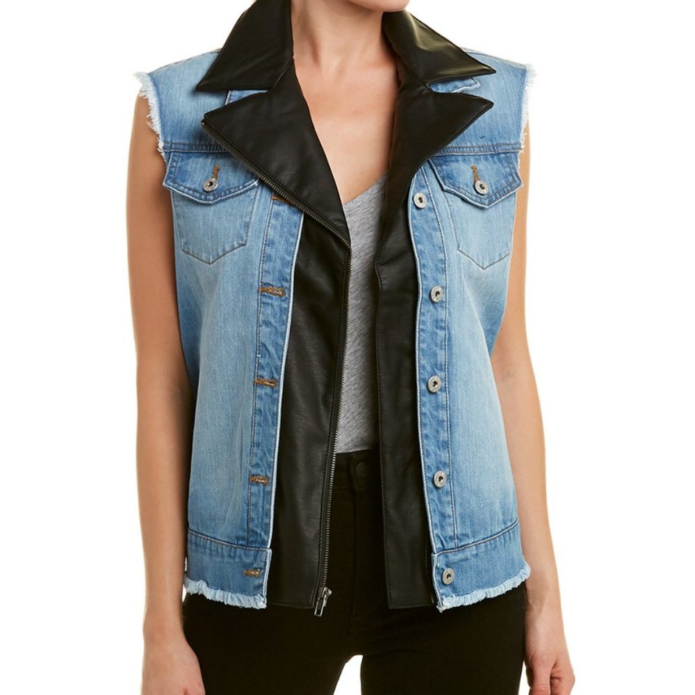 BB Dakota Y2K Biker Style Rebel Denim Vest